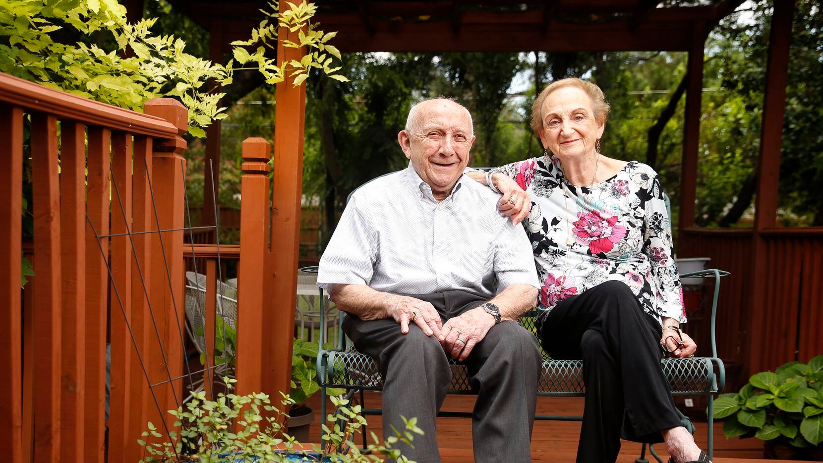 Holocaust survivor Max Glauben and his wife Frieda are photographed outside their Dallas...