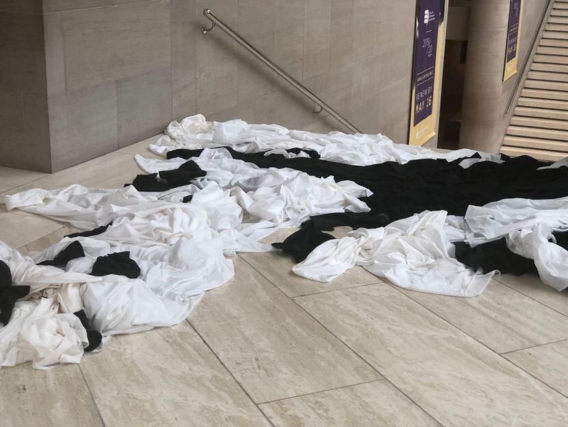 Recent rains left a soggy mess at the Meyerson Symphony Center this month.