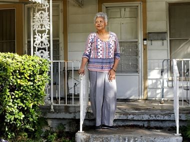 Patricia Cox, president of the 10th Street Historic District Residents Association, poses for a photograph at her home in Dallas. The 10th Street Historic District is in the census tract with the lowest life expectancy in Dallas, according to data from the Parkland Center for Clinical Innovation.