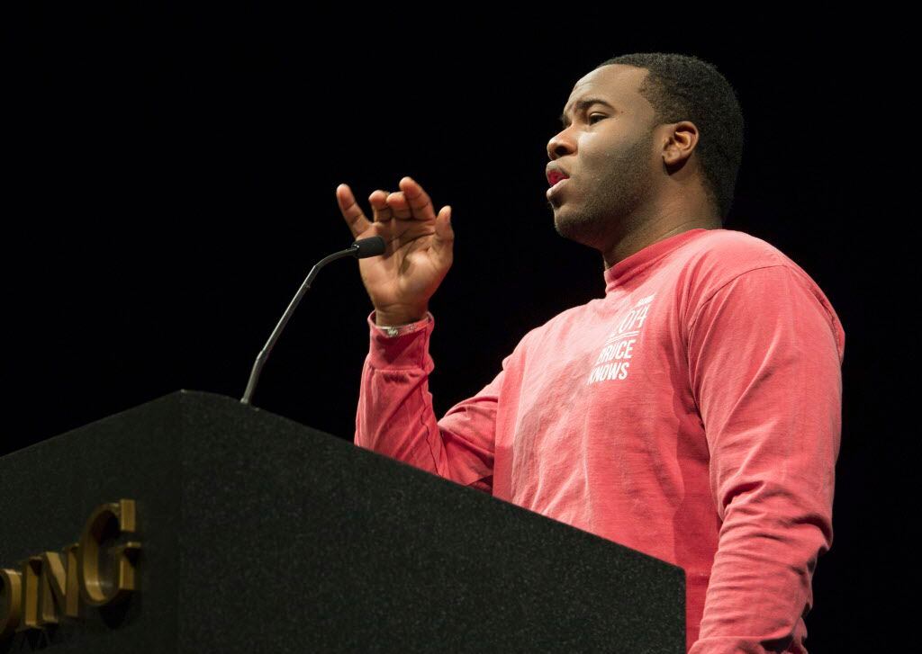 Botham Jean spoke at his college, Harding University in Arkansas, in March 2014.
