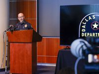Dallas police Chief Eddie García speaks during a news conference Thursday about a fatal...