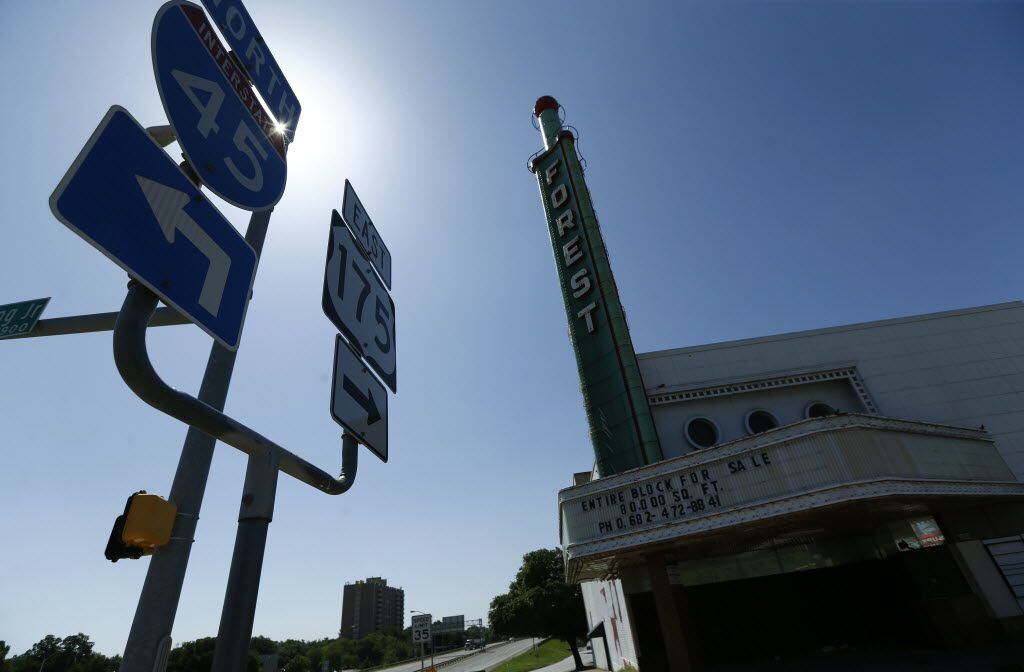 The old Forest Theater that has been abandoned for years at the intersection of Interstate...