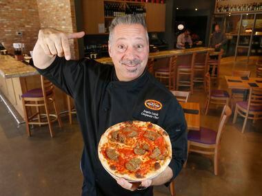 Chef Angelo Landi shows off his favorite Personal Pie pizza, the Spicey Meatball Monday...