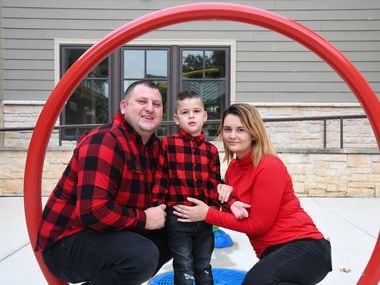Antonio Dobos, 4, and his parents, Anton and Crina, are staying at the Ronald McDonald House of Dallas while the boy participates in a clinical trial with UT Southwestern and Children's Health. Antonio received gene therapy treatment for a rare deadly brain disease.