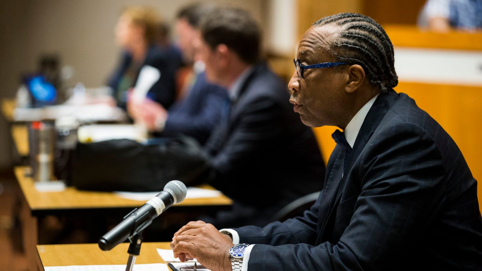 Commissioner John Wiley Price at a meeting March 19, 2020 in Dallas.