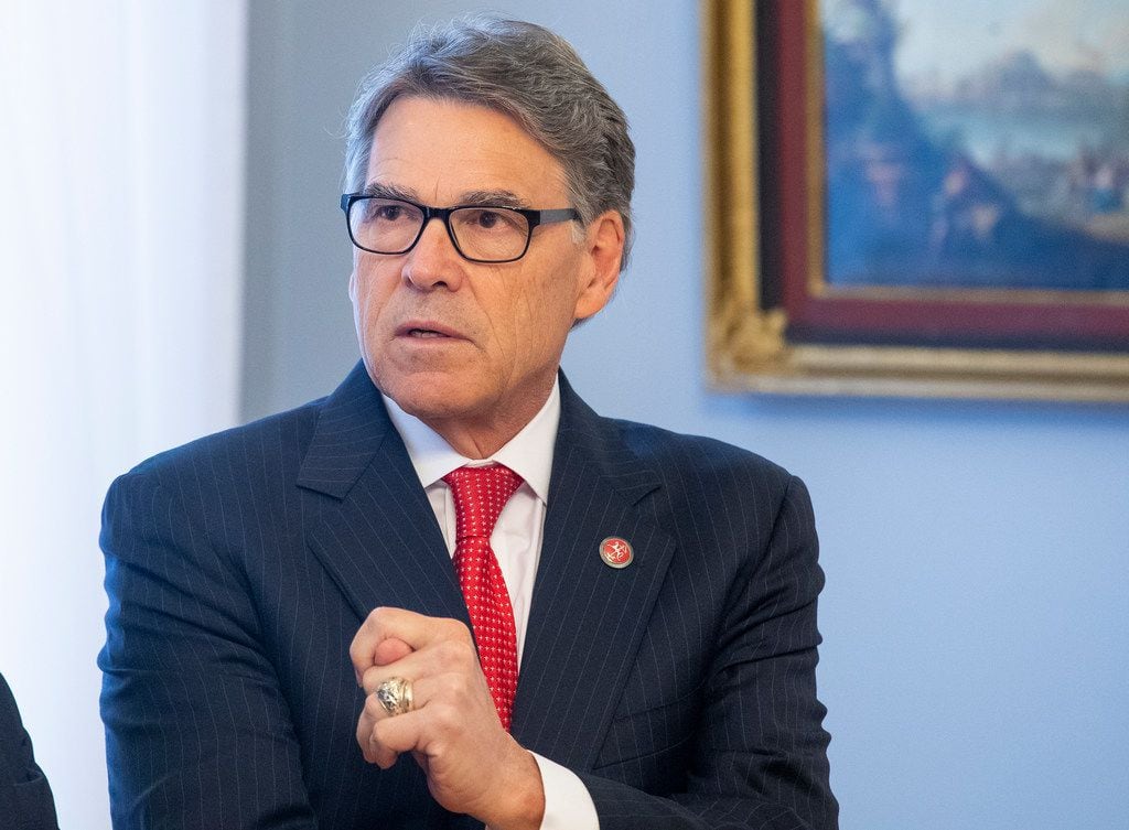 U.S. Energy Secretary Rick Perry arrived for a meeting with Lithuania President Gitanas...