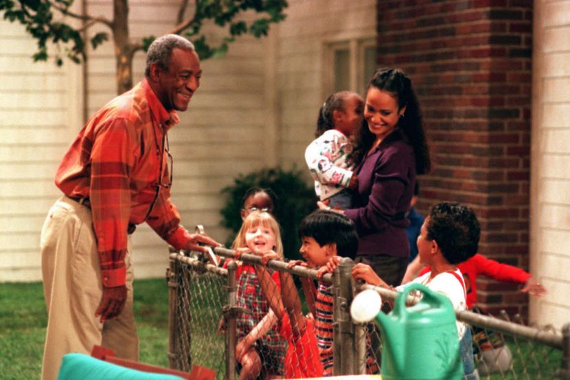 Hilton Lucas (Bill Cosby) clowns around with the mischievous four and five-year olds who...