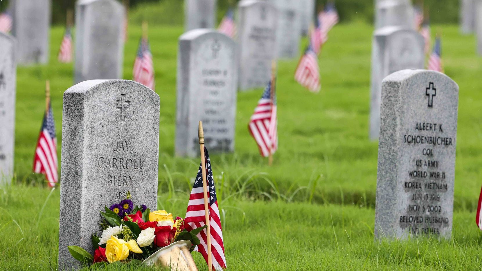 Dallas-Fort Worth National Cemetery in Dallas on Memorial Day, May 31, 2021.