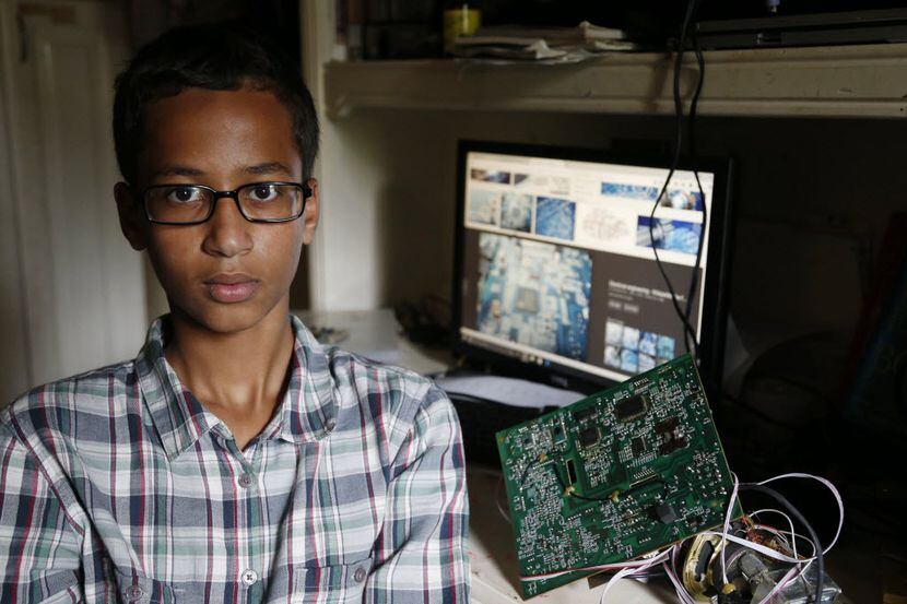 Irving MacArthur High School student Ahmed Mohamed, 14, poses for a photo at his home in...