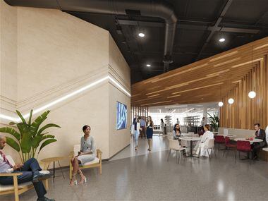 A rendering of the reception space in the labs.