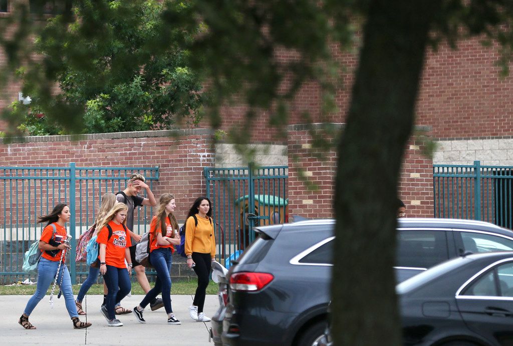 McKinney North High School students left the school after dismissal Monday.