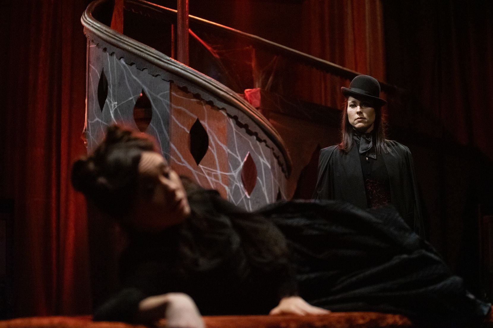 Allison Pistorius (right) stars in "Dracula" at Theatre Three.