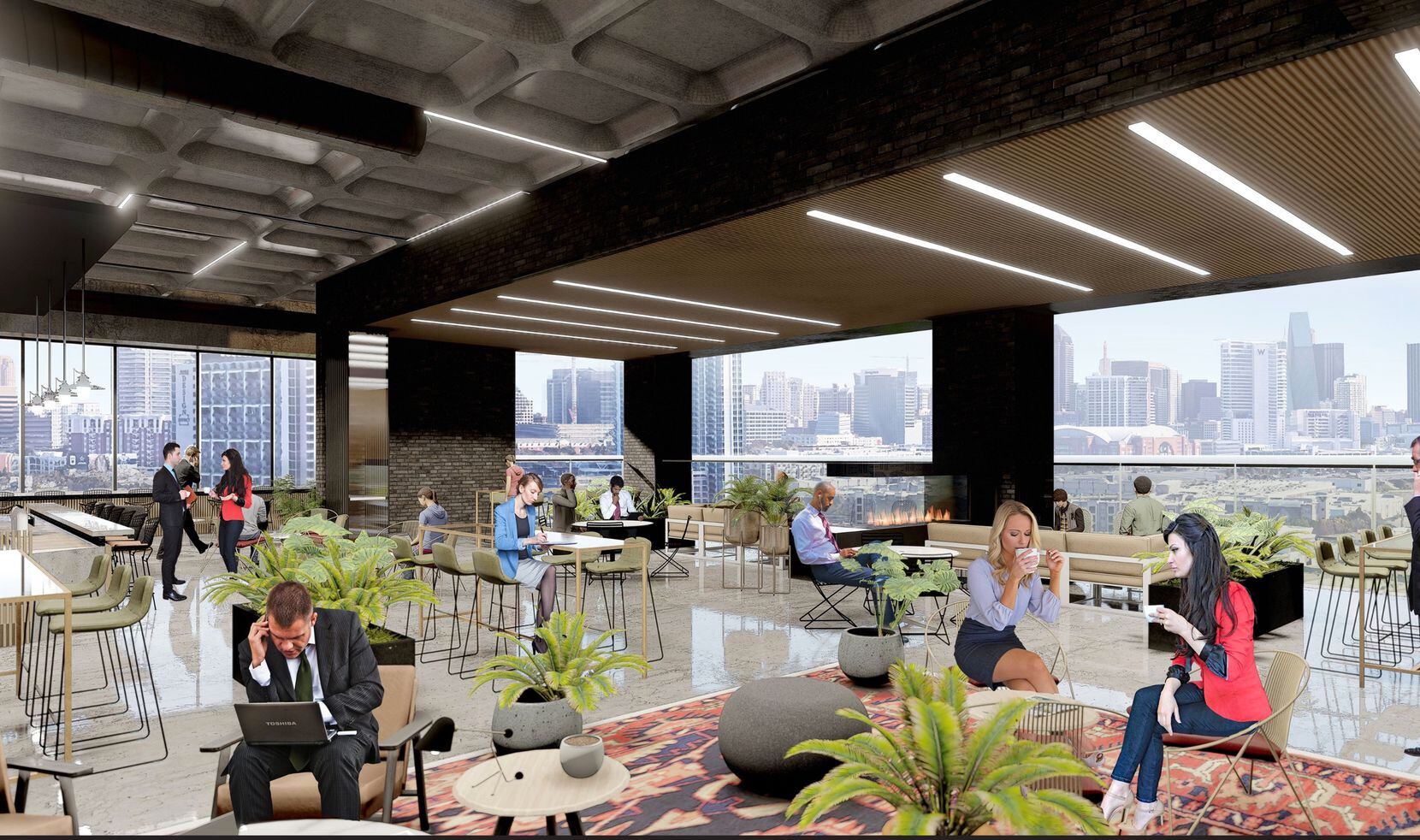 The new 1333 Oak Lawn building will have a tenant lounge on the ninth floor.