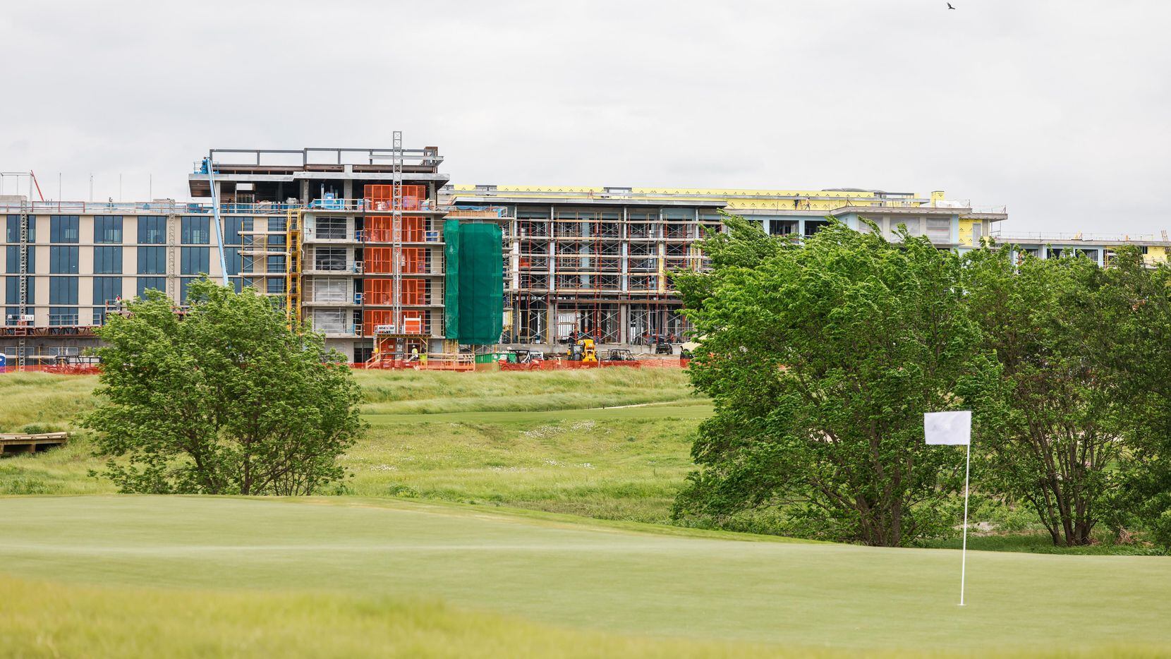 The ongoing construction of the Omni hotel near the championship course at the new PGA of...