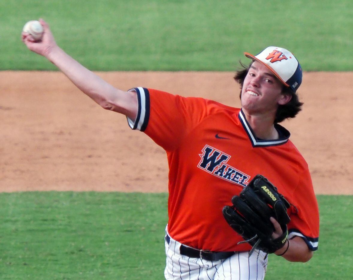 Frisco Wakeland pitcher Holden Yaksick pitches against Georgetown in the UIL baseball 5A...