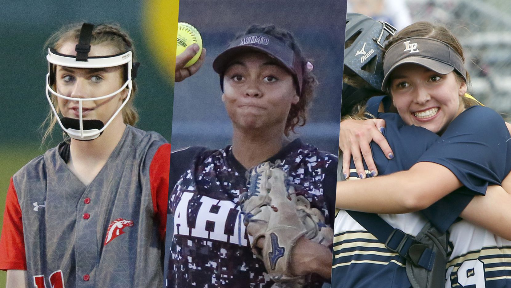 From left to right: McKinney Boyd's Kinsey Kackley, Wylie's Rylen Wiggins and Little Elm's...