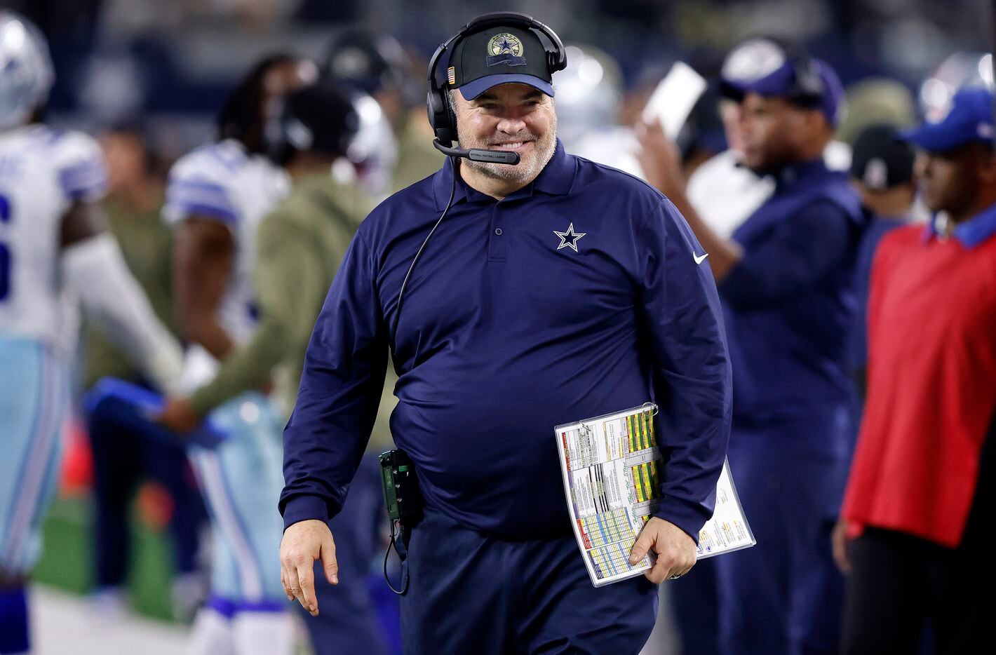 Dallas Cowboys head coach Mike McCarthy had plenty to smile about during the second half as...