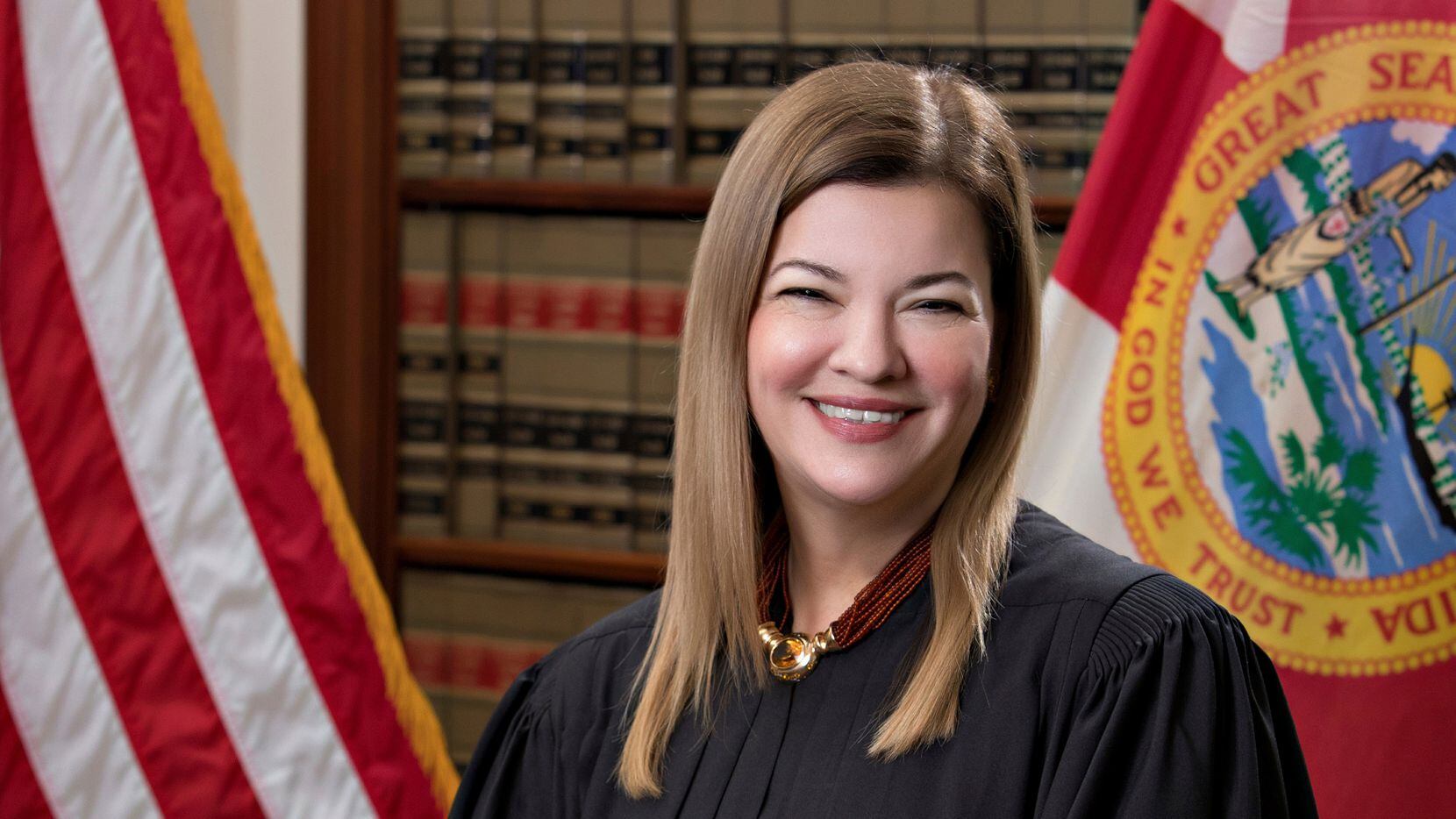 La jueza federal Barbara Lagoa, de la Corte de Apelaciones del Undécimo Circuito, aparece en una imagen oficial sin fecha proporcionada por la Corte Suprema de Florida.