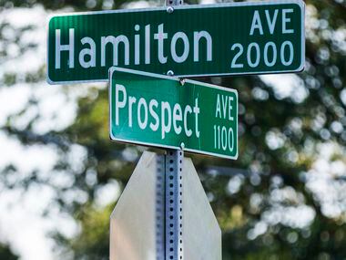 Hamilton Avenue was renamed Richard Overton Avenue. This is the street sign at the corner of...