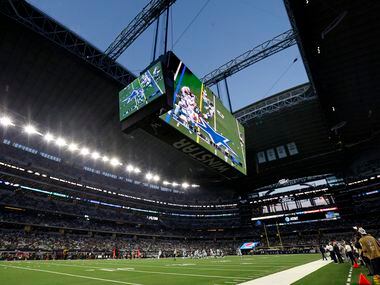 The roof and doors of AT&T Stadium were open in Arlington for Monday Night Football between...