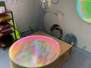 Carmen Menza has a light-based diorama that will be embedded into the wall at Meow Wolf.