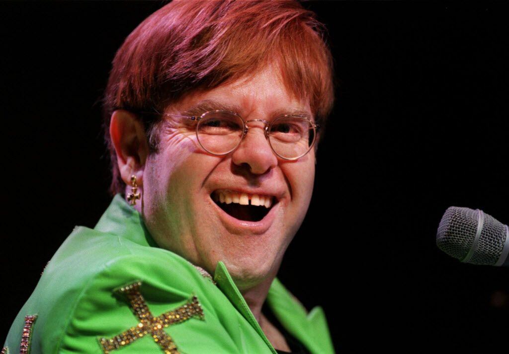 January 28, 1998: Elton John performs at Reunion Arena in Dallas.