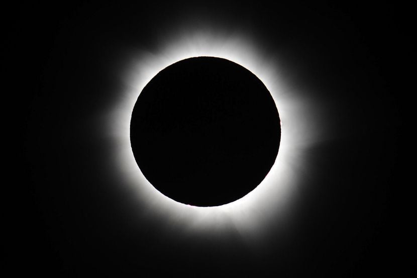 Totality is seen during the solar eclipse at Palm Cove on Nov. 14, 2012 in Palm Cove,...