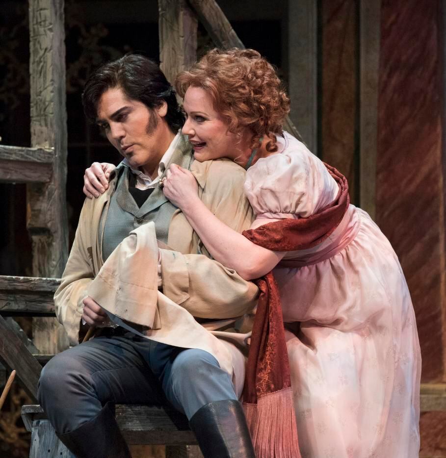 Giancarlo Monsalve as Mario Cavaradossi and Emily Magee as Floria Tosca starred in the...