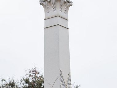 The Hood's Texas Brigade Monument outside the Texas state capitol on Thursday, February 26,...