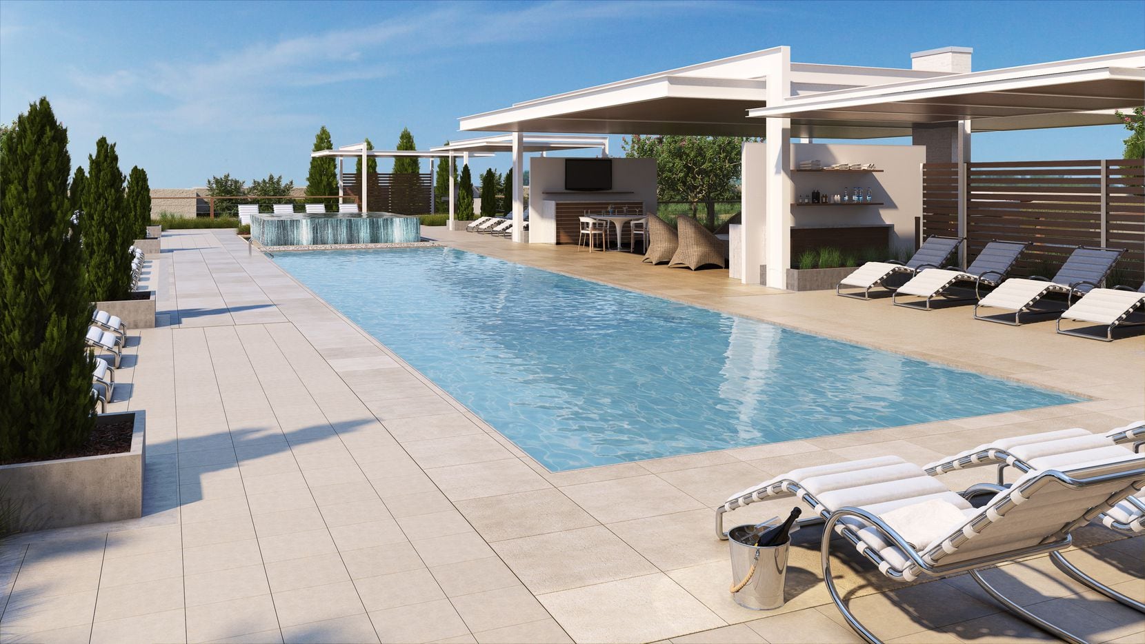 Artists rendering of pool deck at Windrose Tower.