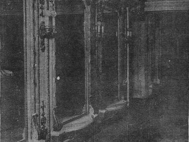 The hall of mirrors opposite of foyer entrance of the new Majestic Theater in 1921. 