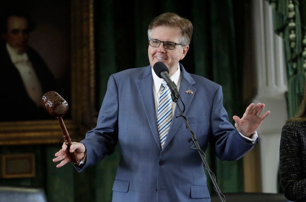 Lt. Gov. Dan Patrick presides over the Texas Senate on the second day of a special session...
