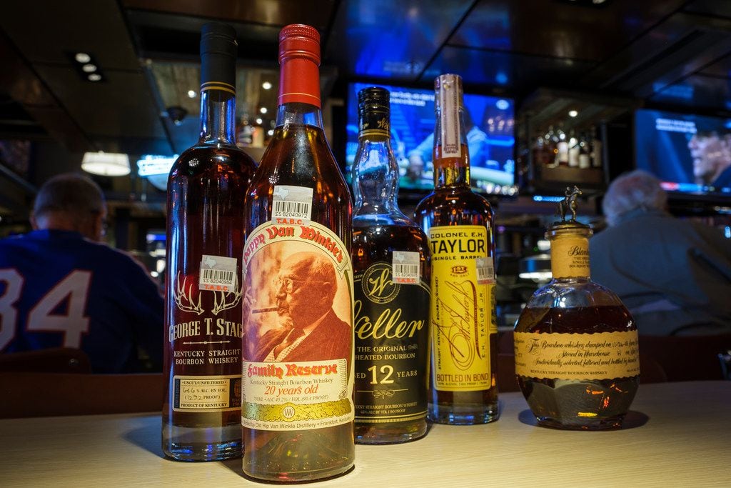 A collection of bourbon at Pappas Delta Blues Smokehouse on Friday, Sept. 13, 2019, in Plano. (Smiley N. Pool/The Dallas Morning News)