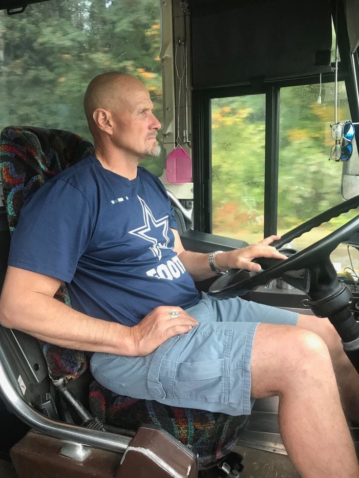 Darwin Vander Esch, the father of Cowboys rookie Leighton Vander Esch, drives the family bus...