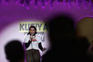 Once a month, Marena Riyad hosts a stand-up comedy showcase, Kufiya Comedy, at her Lemmon...