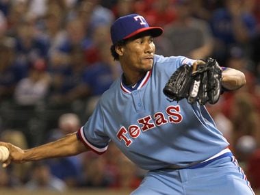 Derek Holland throwback jersey  Texas rangers baseball, Texas