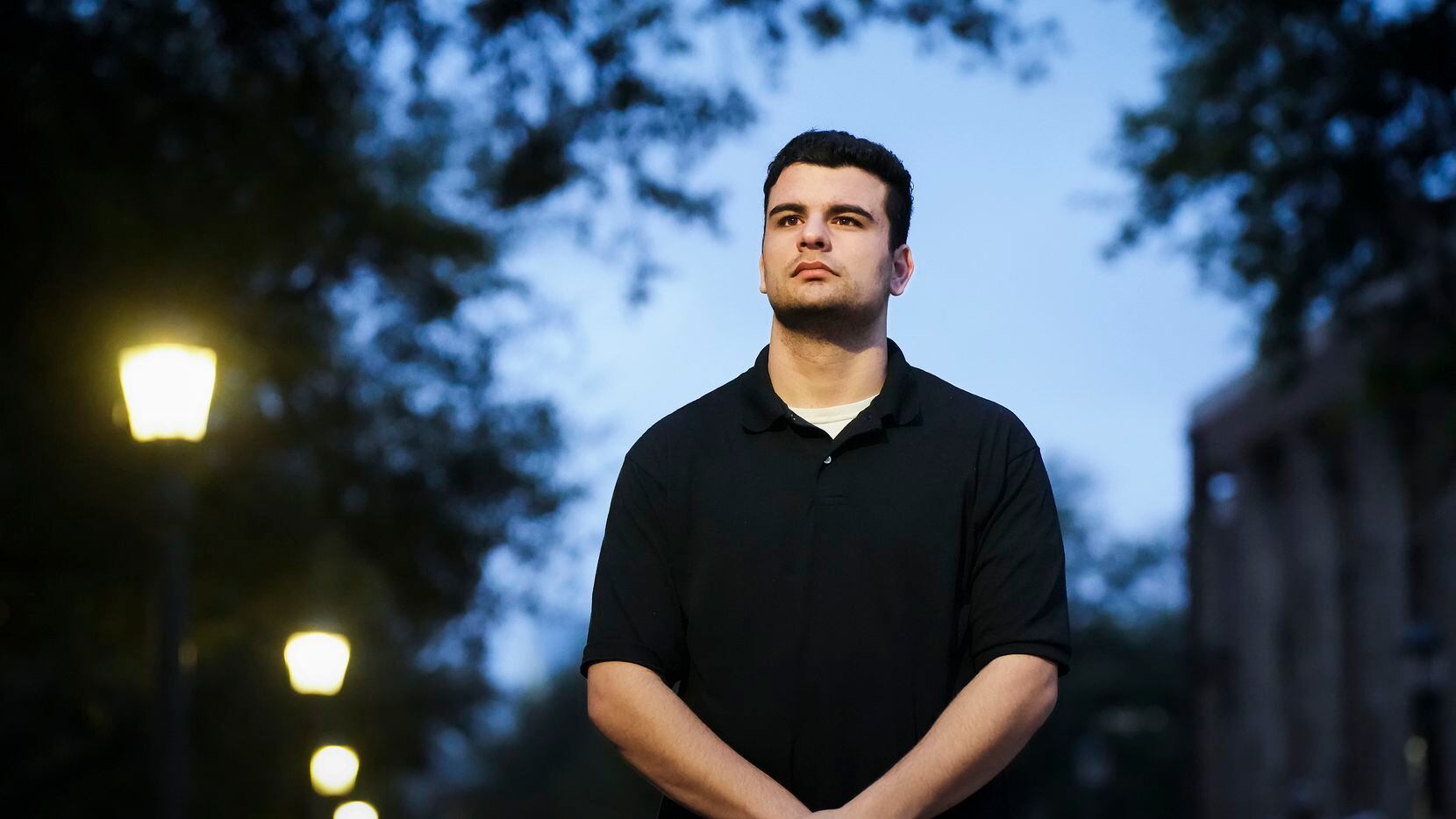 Saul Malek, 25, a recovering gambling addict and master's student at SMU in clinical mental...
