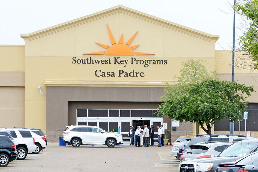 Dignitaries take a tour of Southwest Key Programs Casa Padre, a U.S. immigration facility in...