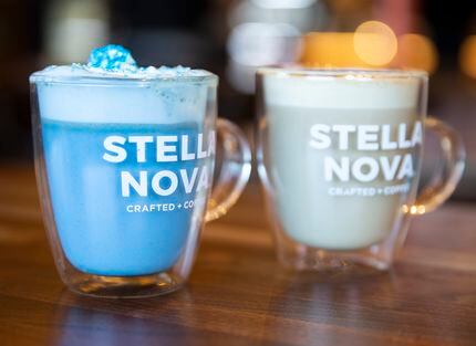 A Moon Milk (left) and and a latte at Stella Nova