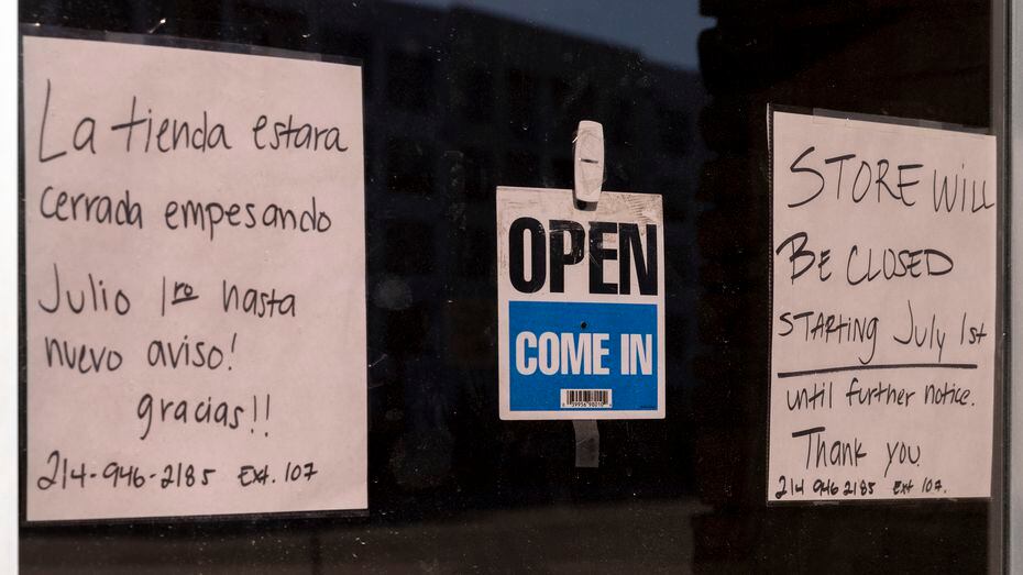 A sign on Lone Star Donuts' door says the shop is closed "until further notice," starting...
