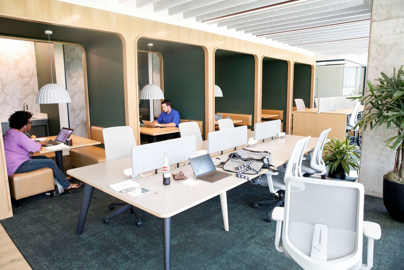 Some of the many different styles of coworking spaces at Hana.