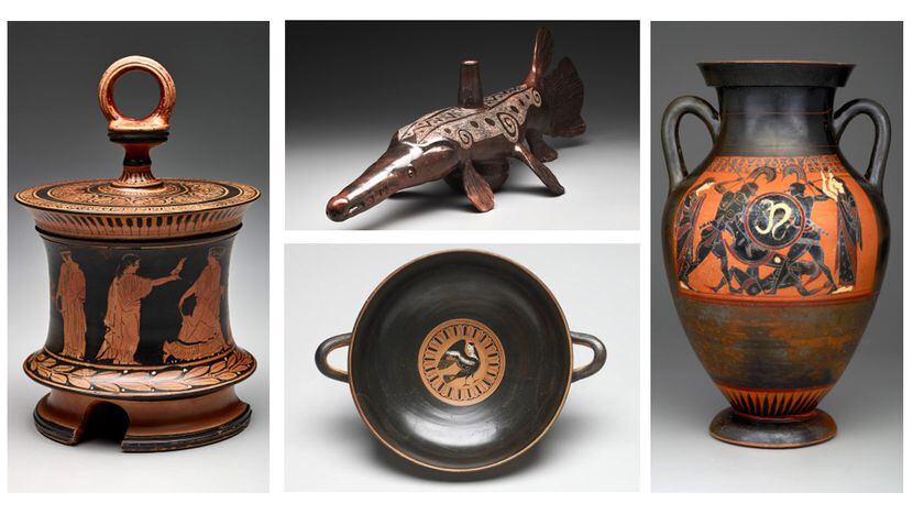 Objects broken at the Dallas Museum of Art during a June 1, 2022 break-in are shown...