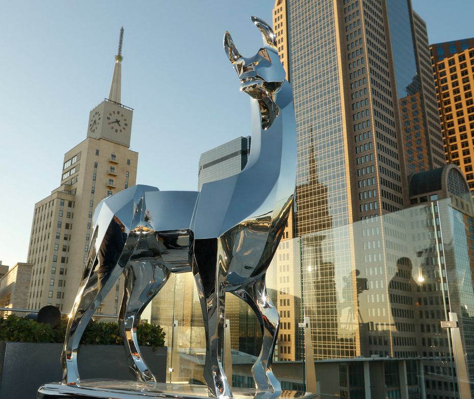 The sculpture of Llinda Llee Llama by Brad Oldam and Christy Coltrin is on the 19th floor of...