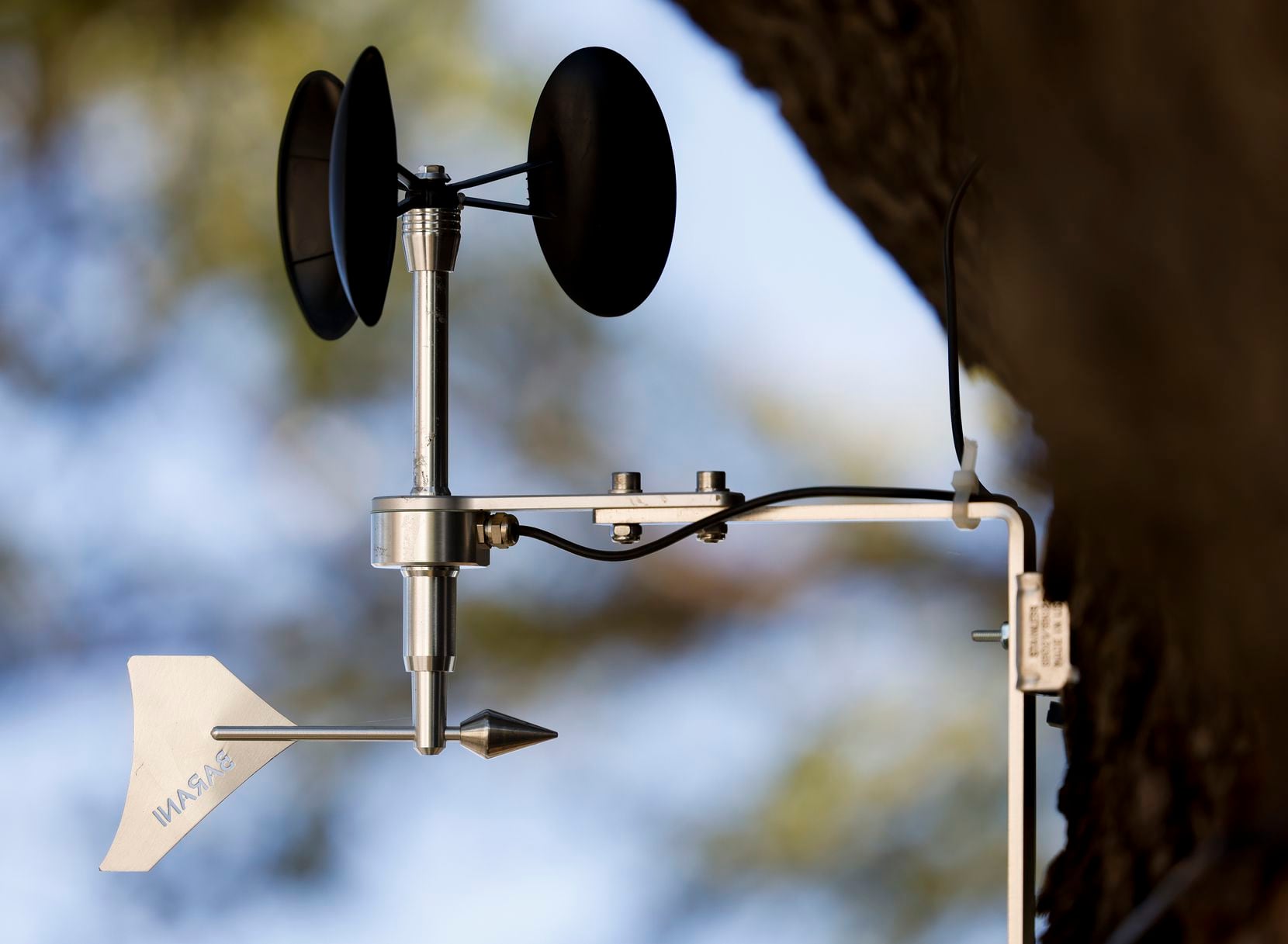 One of the two anemometers that is being used to track air quality near the Pegasus Park as...