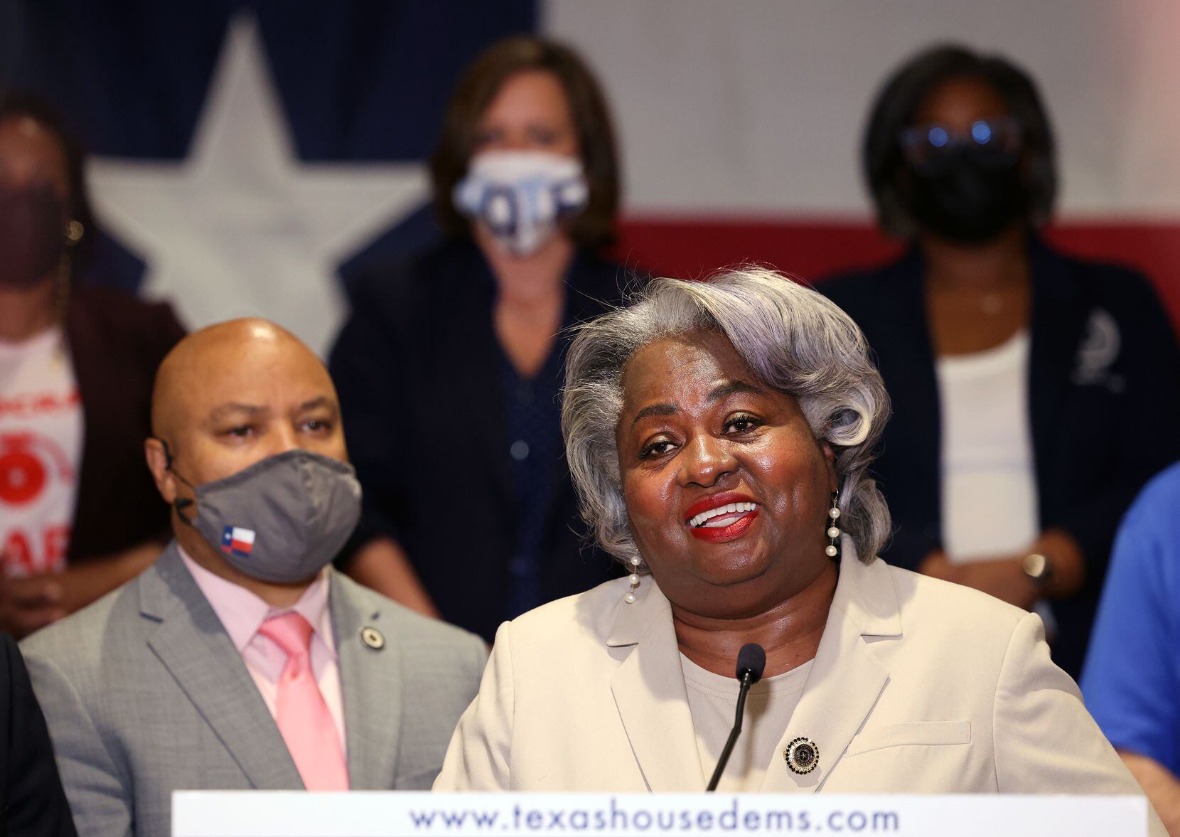 Texas State Rep. Barbara Gervin-Hawkins (D-120), joined by fellow Democratic Texas state...