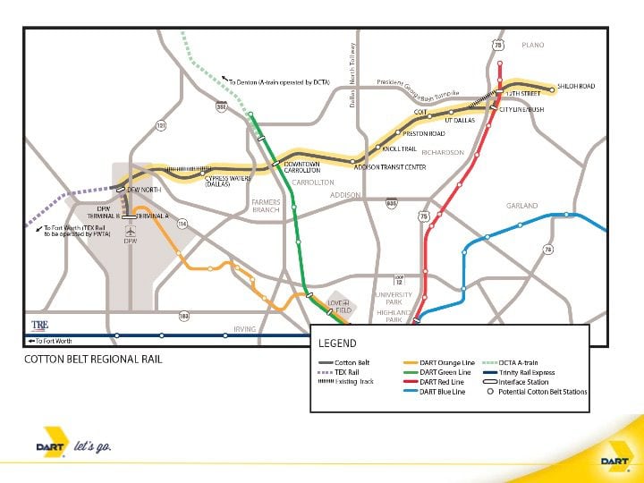 The Cotton Belt commuter rail line is scheduled to begin construction in 2019 and begin...