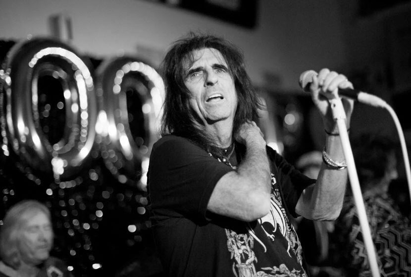 Alice Cooper and band at Good Records in October 2015