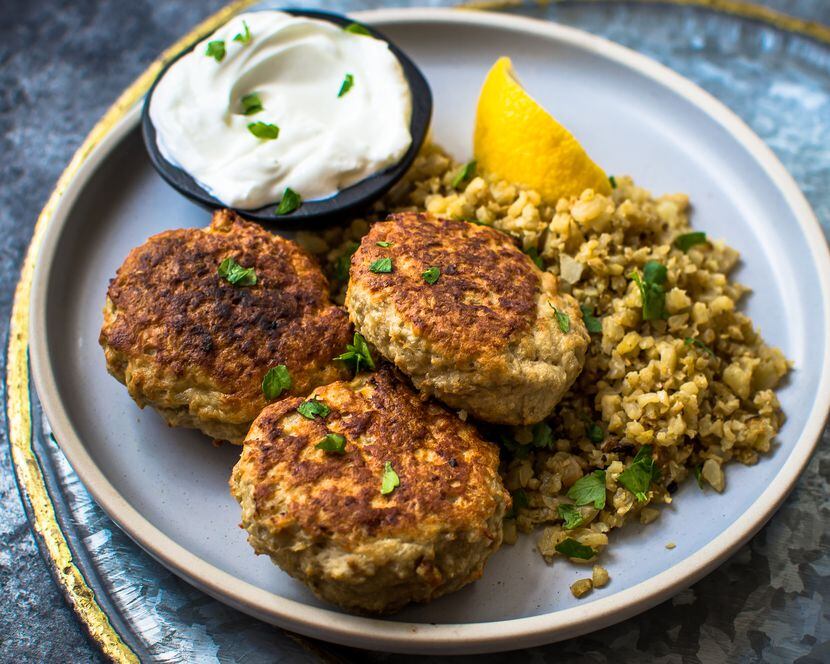 Baked Turkey Patties with Cauliflower Rice is an easy weeknight meal.