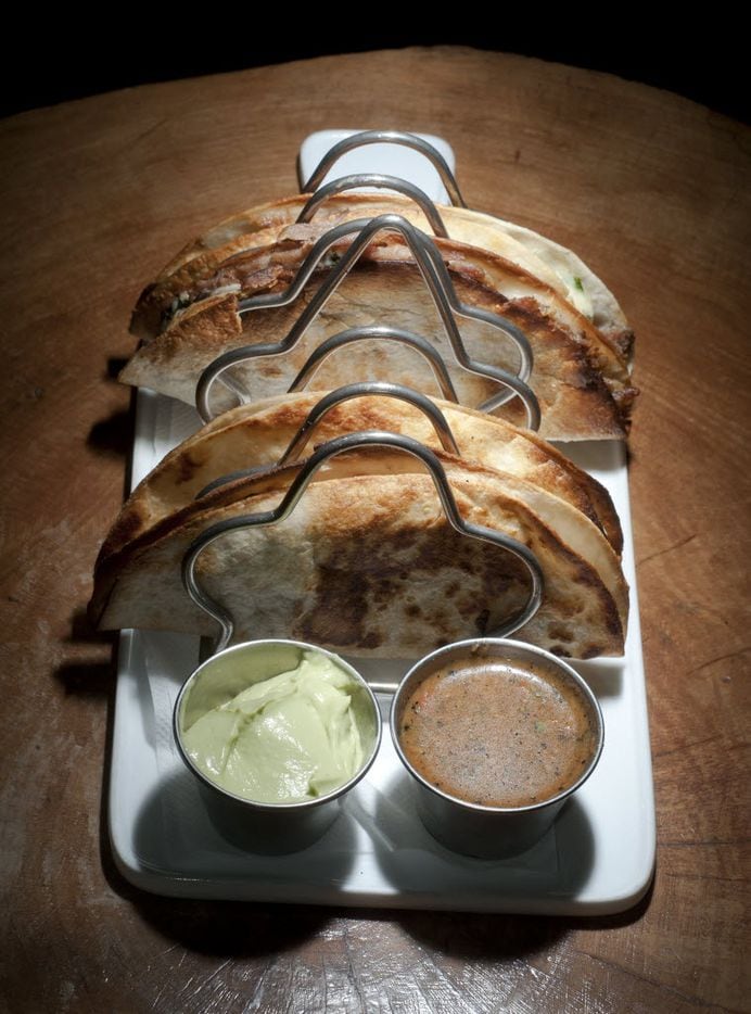Quesadillas in a toast rack at Tillman's Roadhouse in the Bishop Arts District. ...