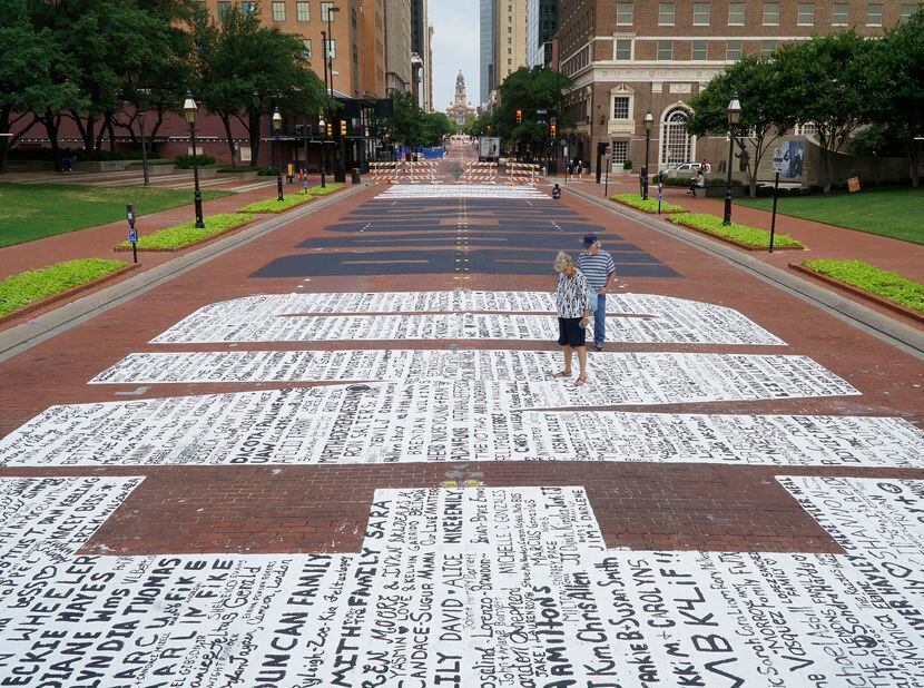 "End Racism Now" mural in downtown Fort Worth on Tuesday, June 30, 2020.(Lawrence...